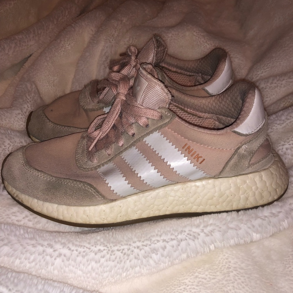 Pink adidas iniki shoes